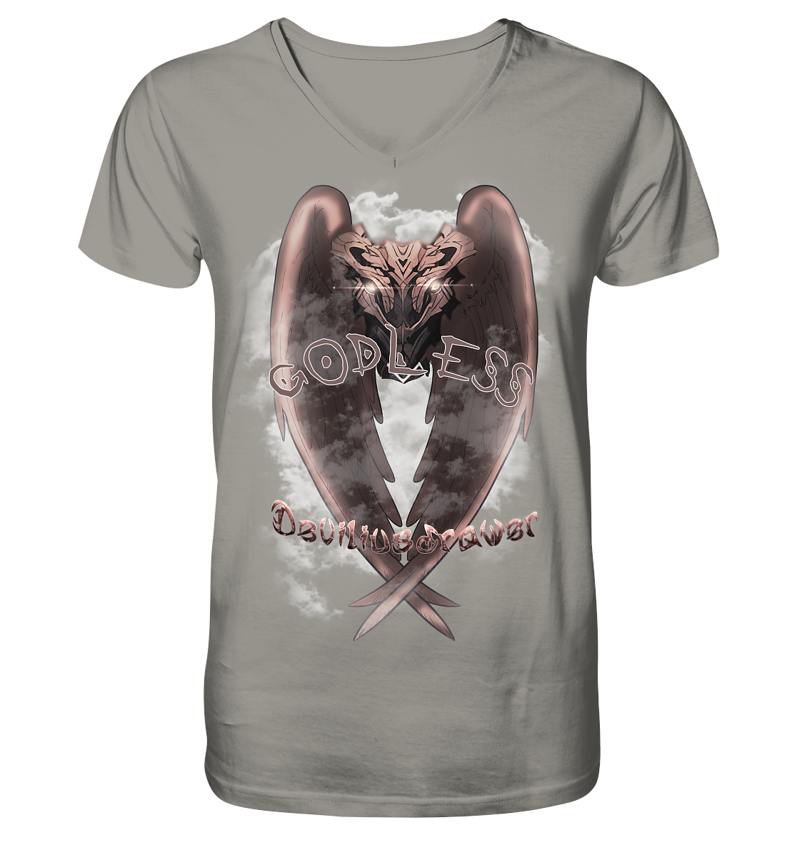 Deviliusdrawer Godless Owl - V-Neck Shirt