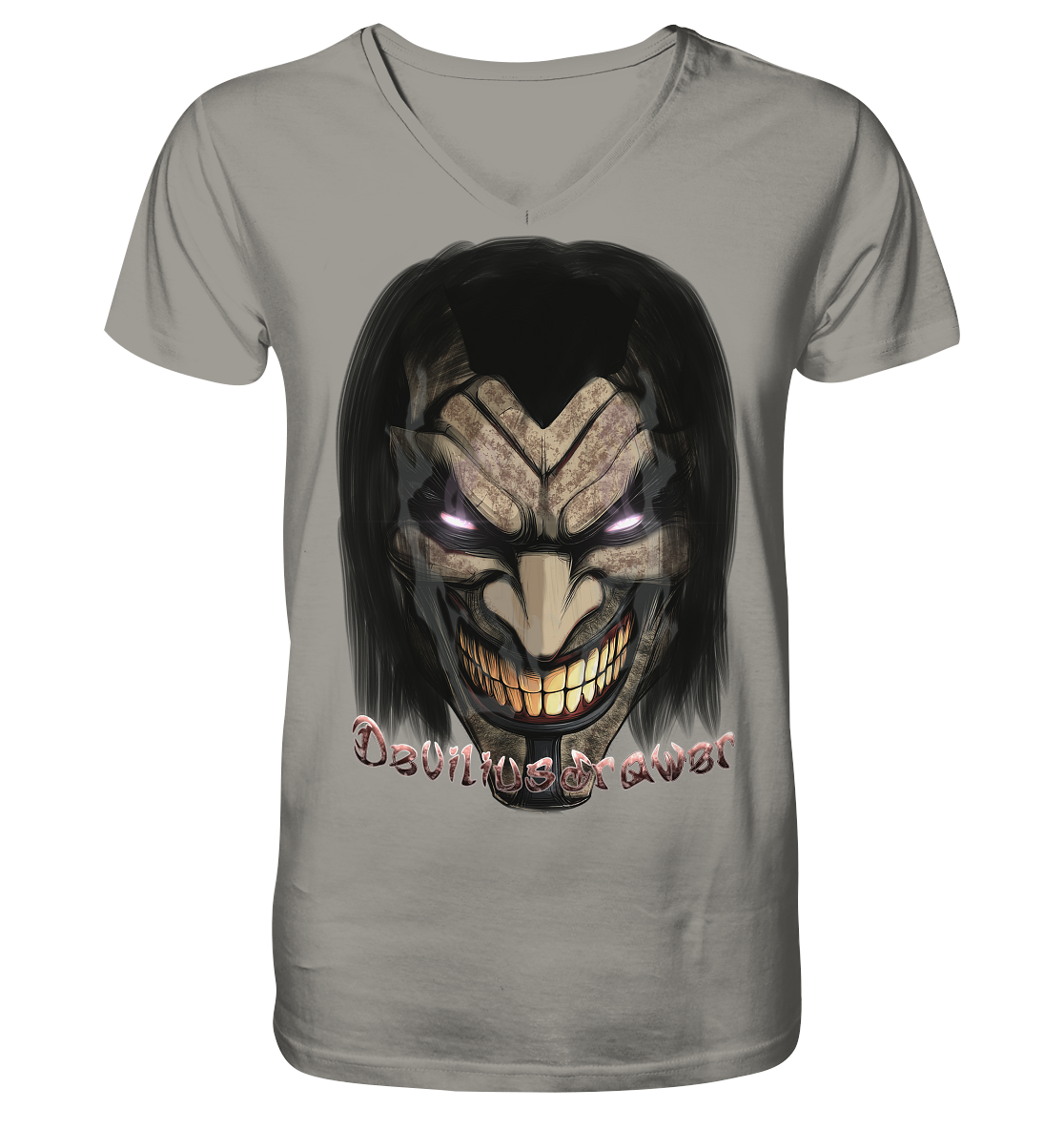 Deviliusdrawer Smiling Devil - V-Neck Shirt