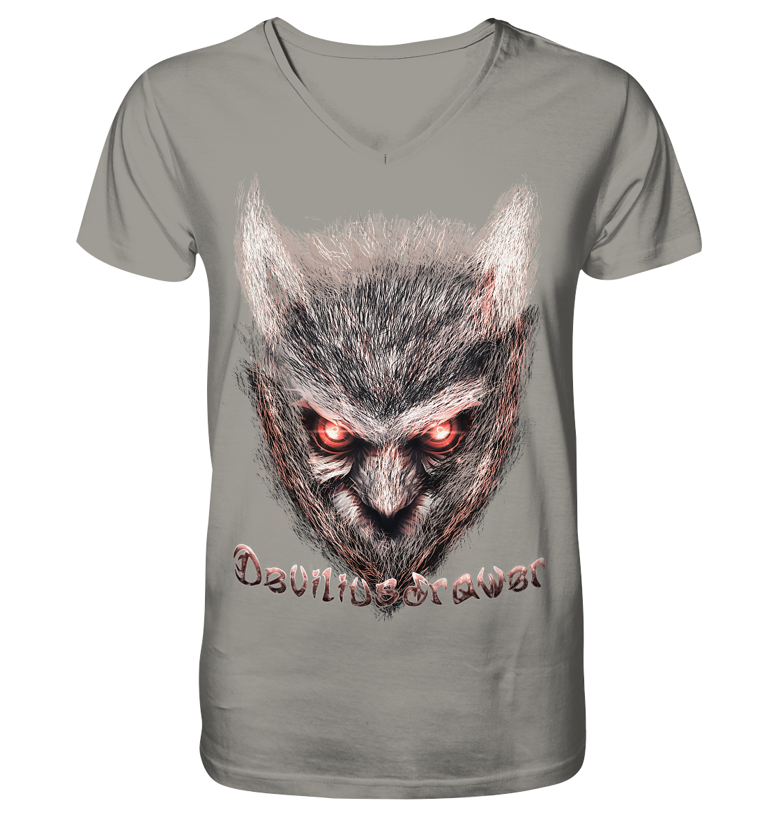 Deviliusdrawer Red Eyed Owl - V-Neck Shirt