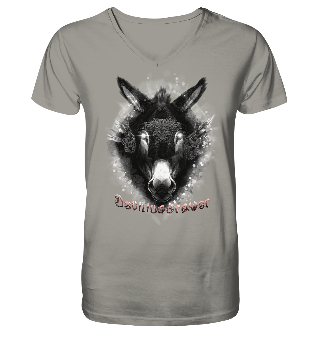 Deviliusdrawer Glowing Donkey - V-Neck Shirt