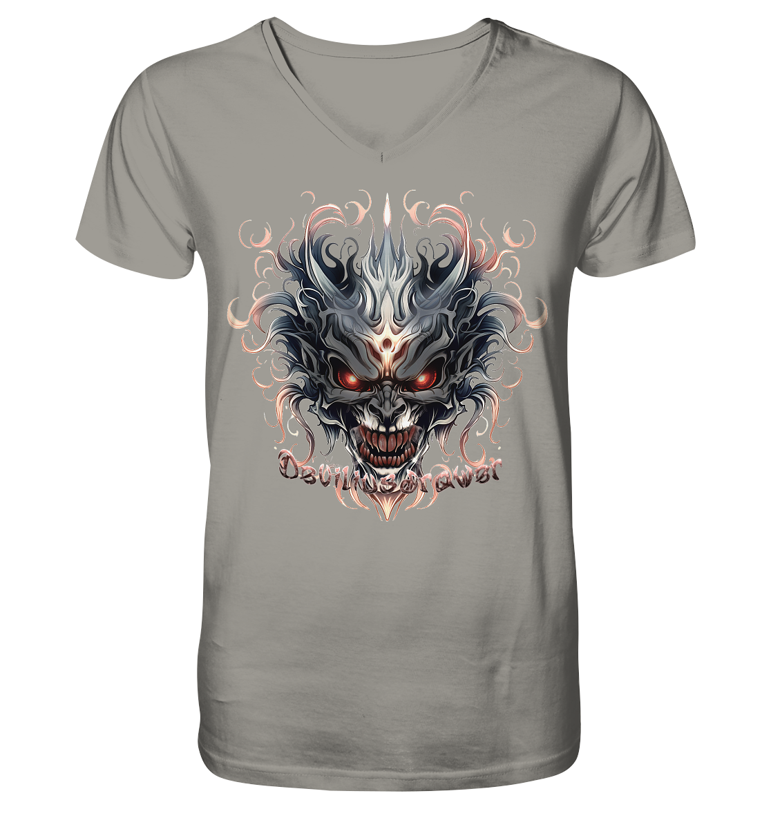 Deviliusdrawer Demon Mask - V-Neck Shirt