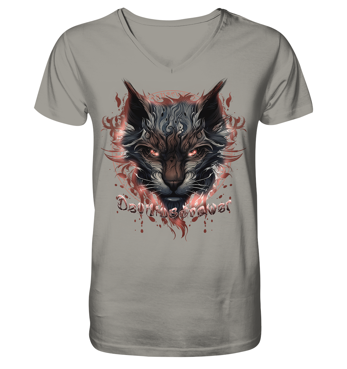 Deviliusdrawer Devil Cat - V-Neck Shirt