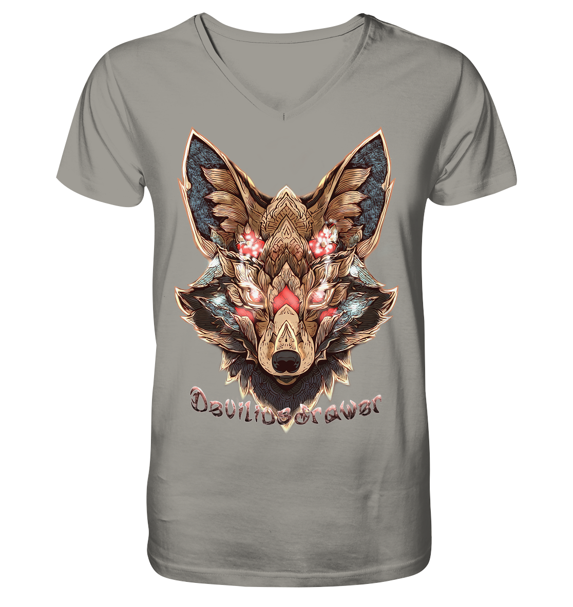 Deviliusdrawer Cristal Kitsune - V-Neck Shirt