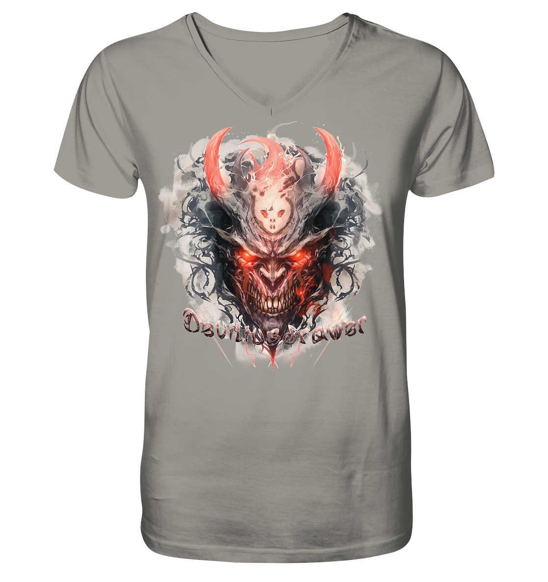 Deviliusdrawer Red Horn Devil - V-Neck Shirt