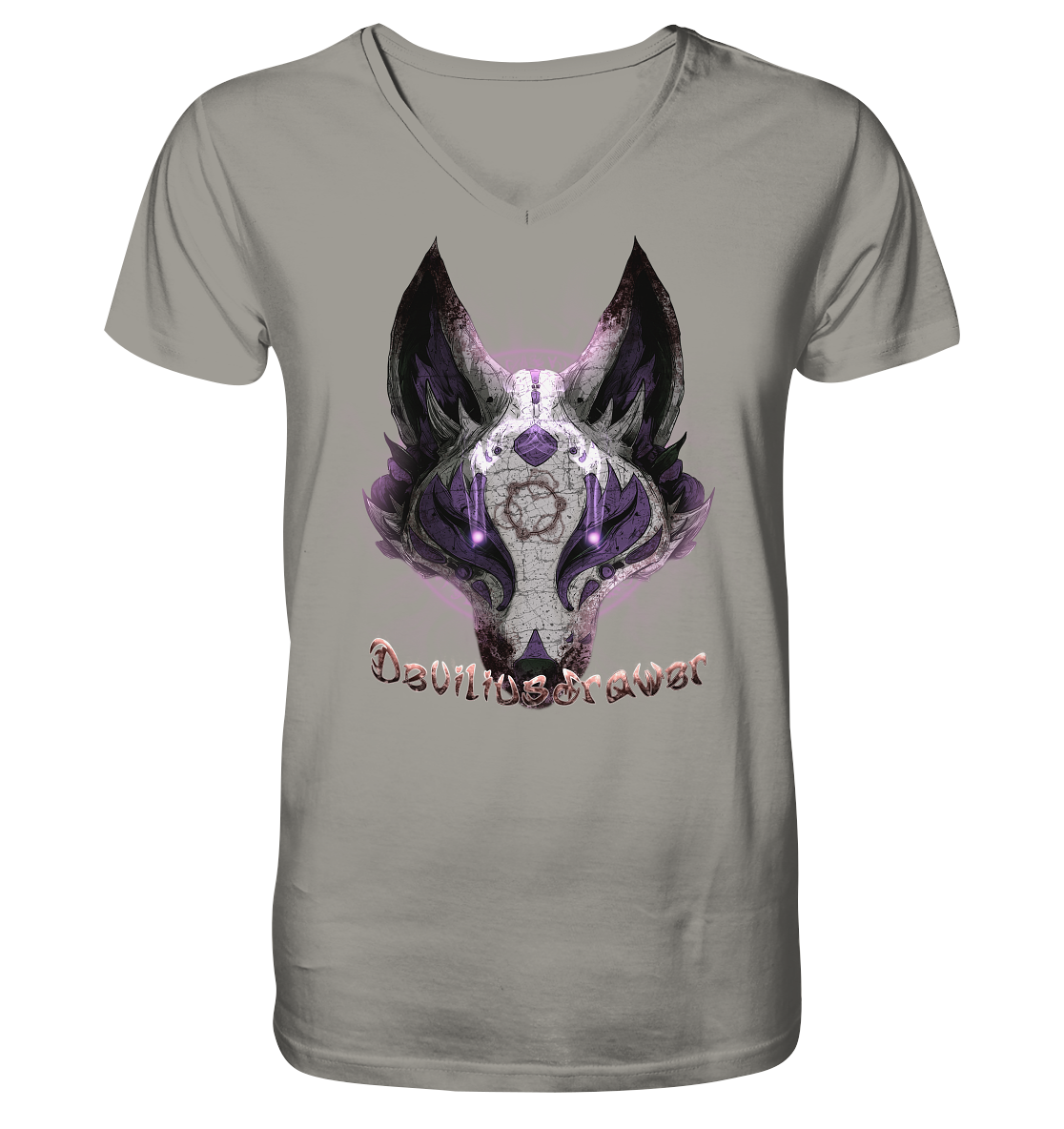Deviliusdrawer Dark Kitsune - V-Neck Shirt