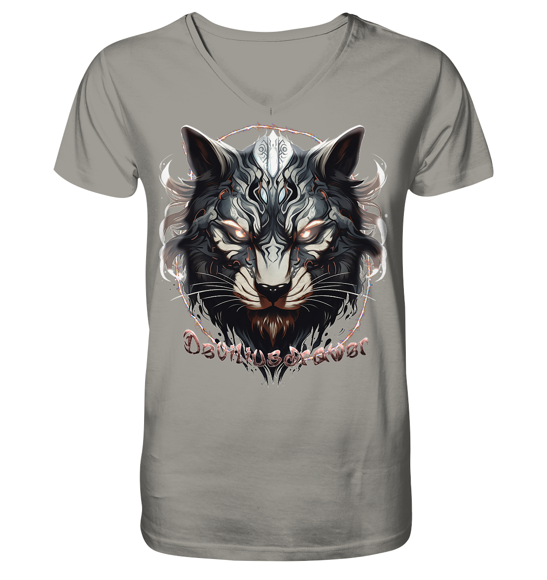 Deviliusdrawer Wolfcat - V-Neck Shirt