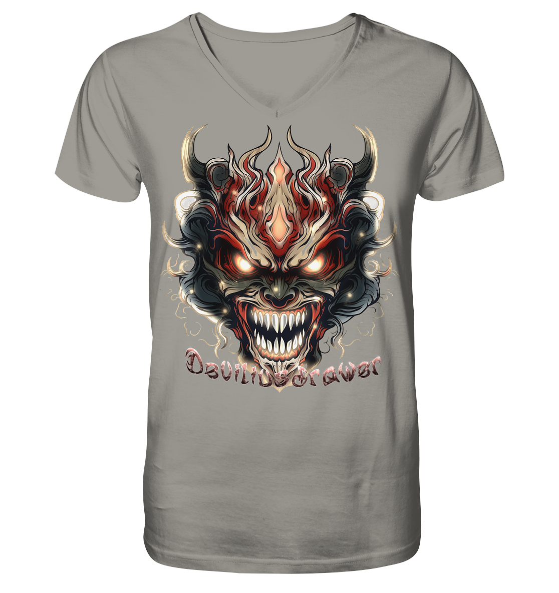 Deviliusdrawer Evil Vamp Mask - V-Neck Shirt