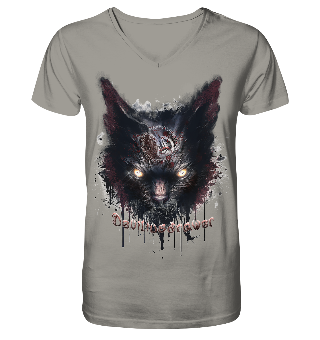 Deviliusdrawer Zombie Cat - V-Neck Shirt