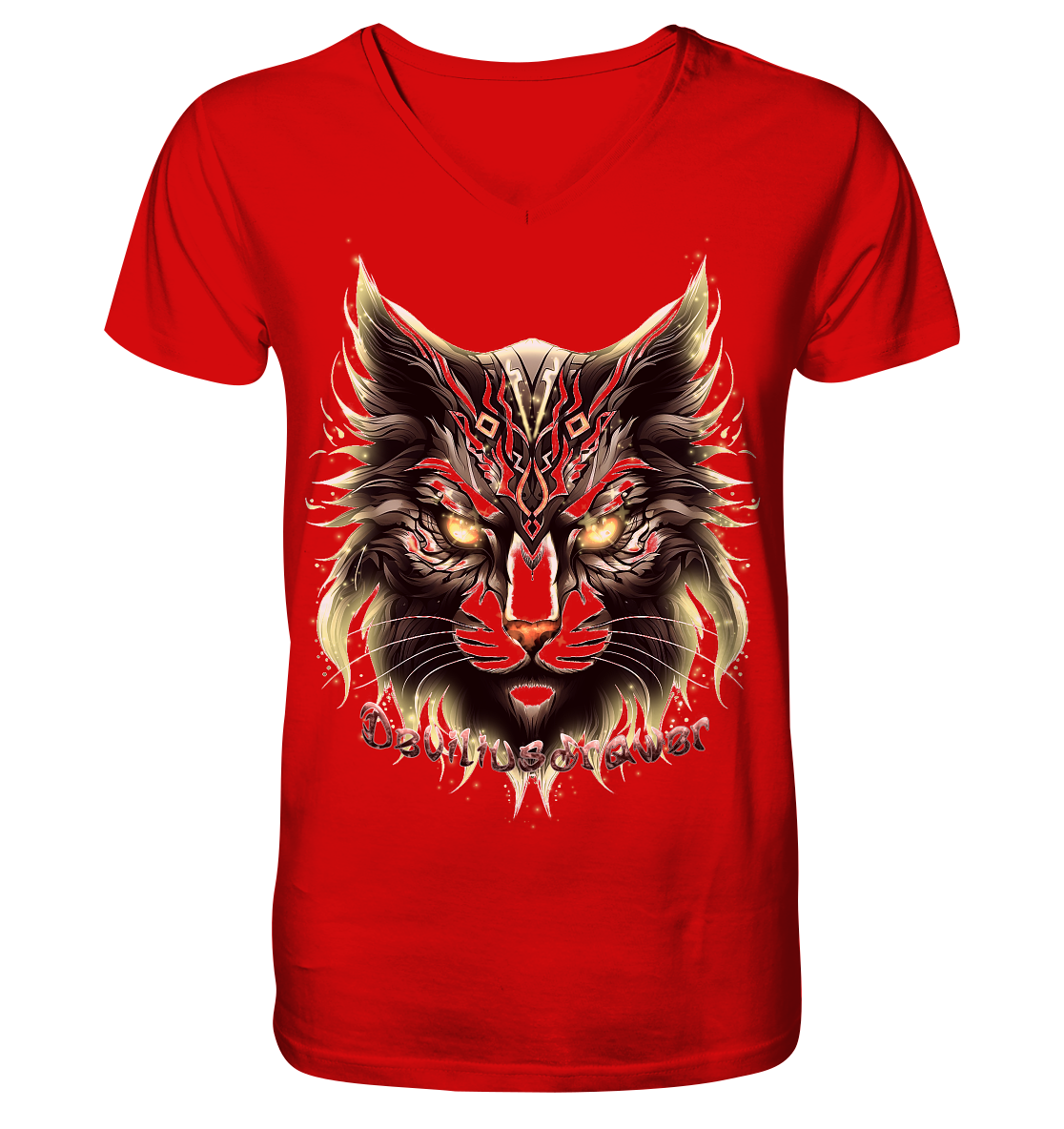 Deviliusdrawer Golden Cat - V-Neck Shirt