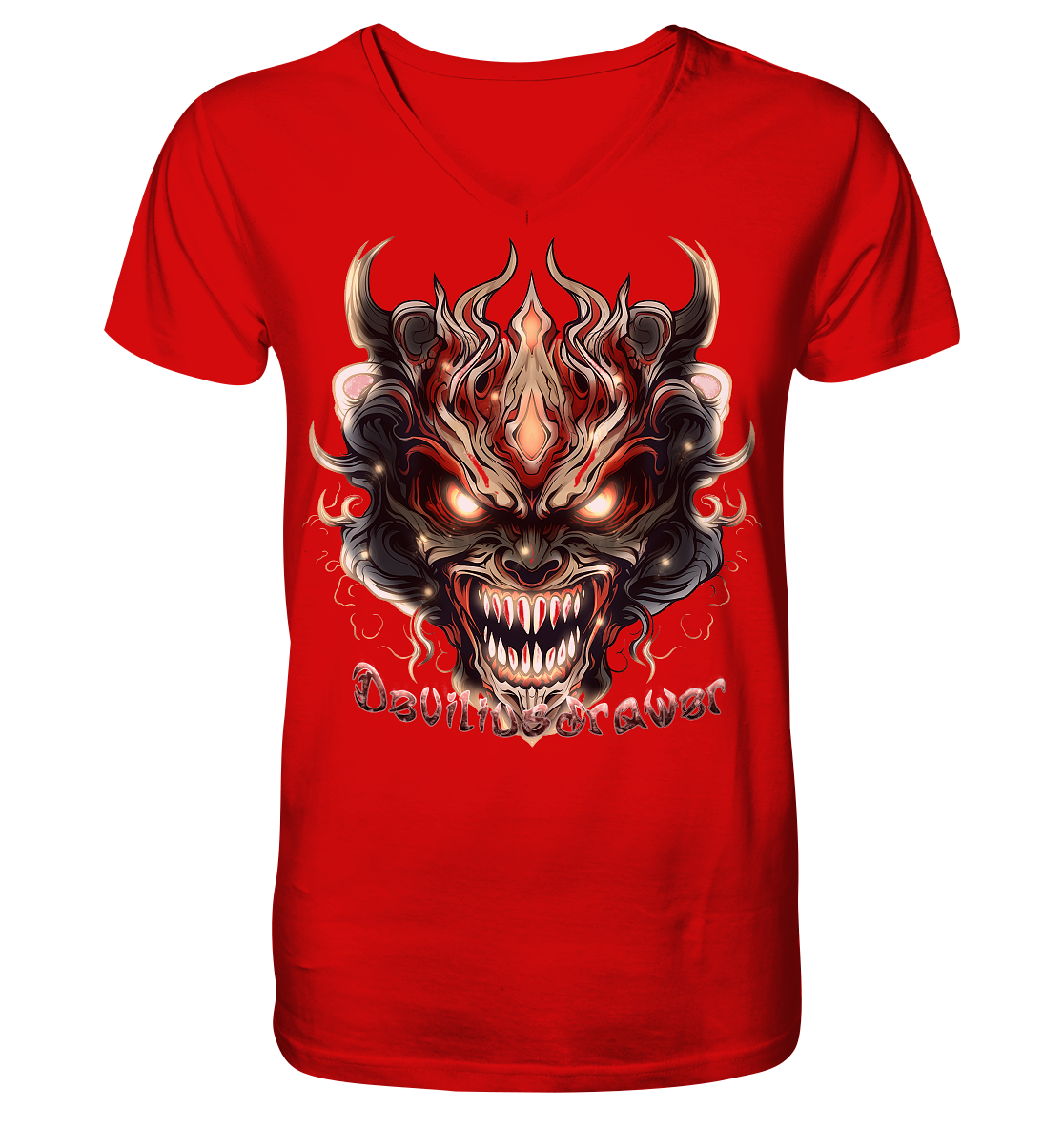 Deviliusdrawer Evil Vamp Mask - V-Neck Shirt