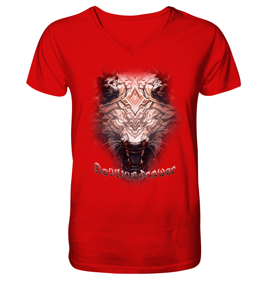 Deviliusdrawer Gold Metal Tiger - V-Neck Shirt