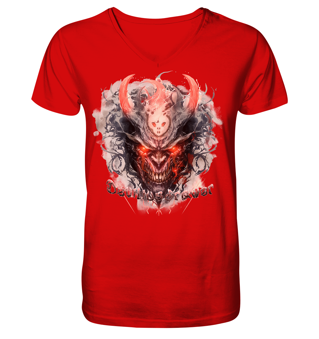 Deviliusdrawer Red Horn Devil - V-Neck Shirt