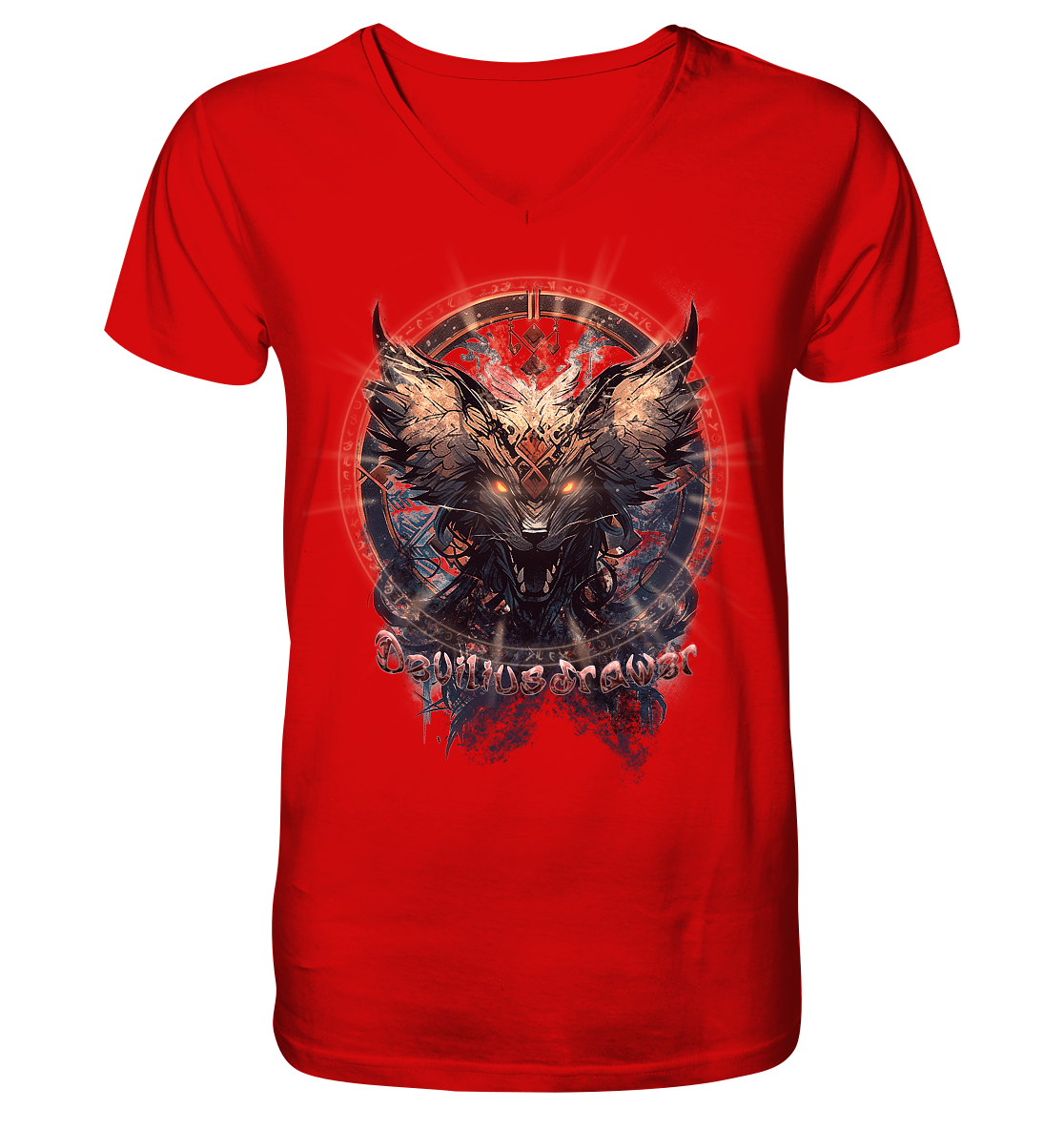 Deviliusdrawer Dark Magic Wolf - V-Neck Shirt