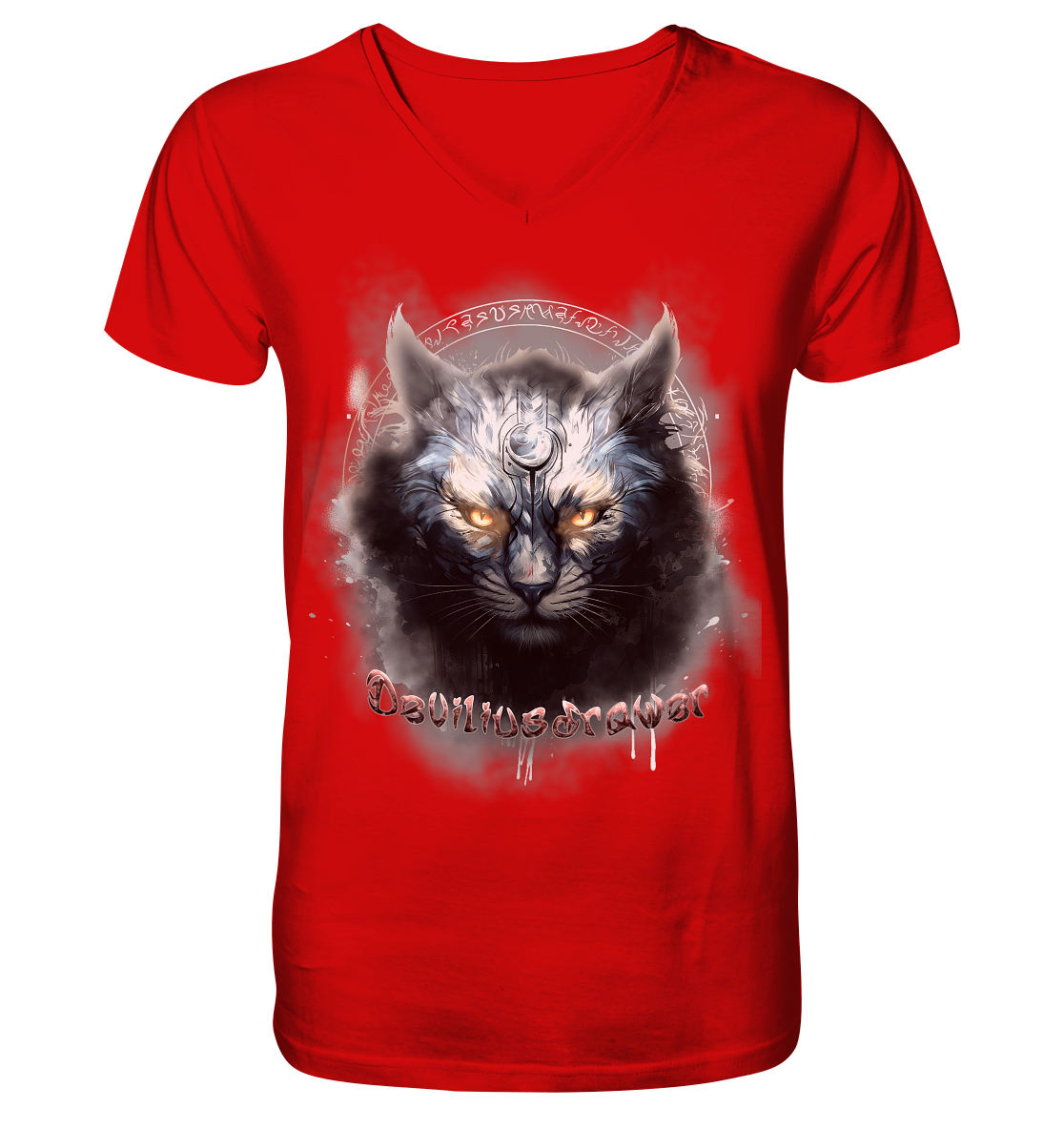 Deviliusdrawer Mysthic Cat - V-Neck Shirt