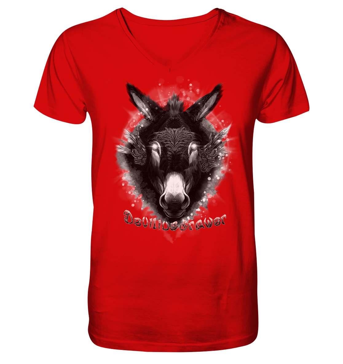 Deviliusdrawer Glowing Donkey - V-Neck Shirt
