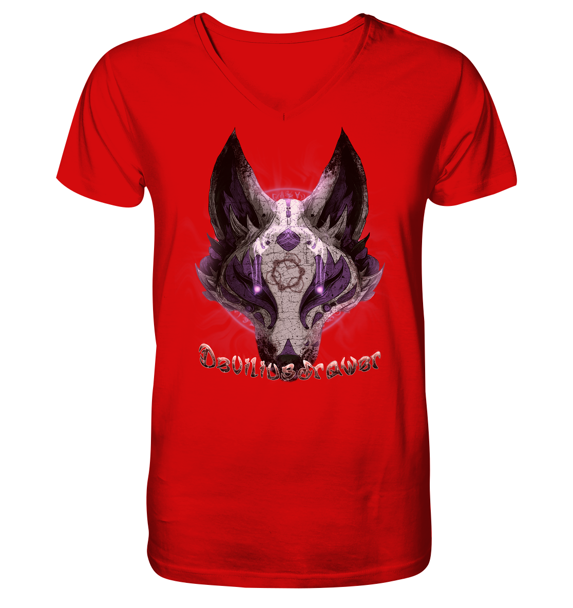Deviliusdrawer Dark Kitsune - V-Neck Shirt