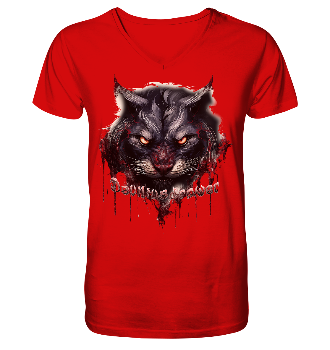 Deviliusdrawer Badass Cat - V-Neck Shirt