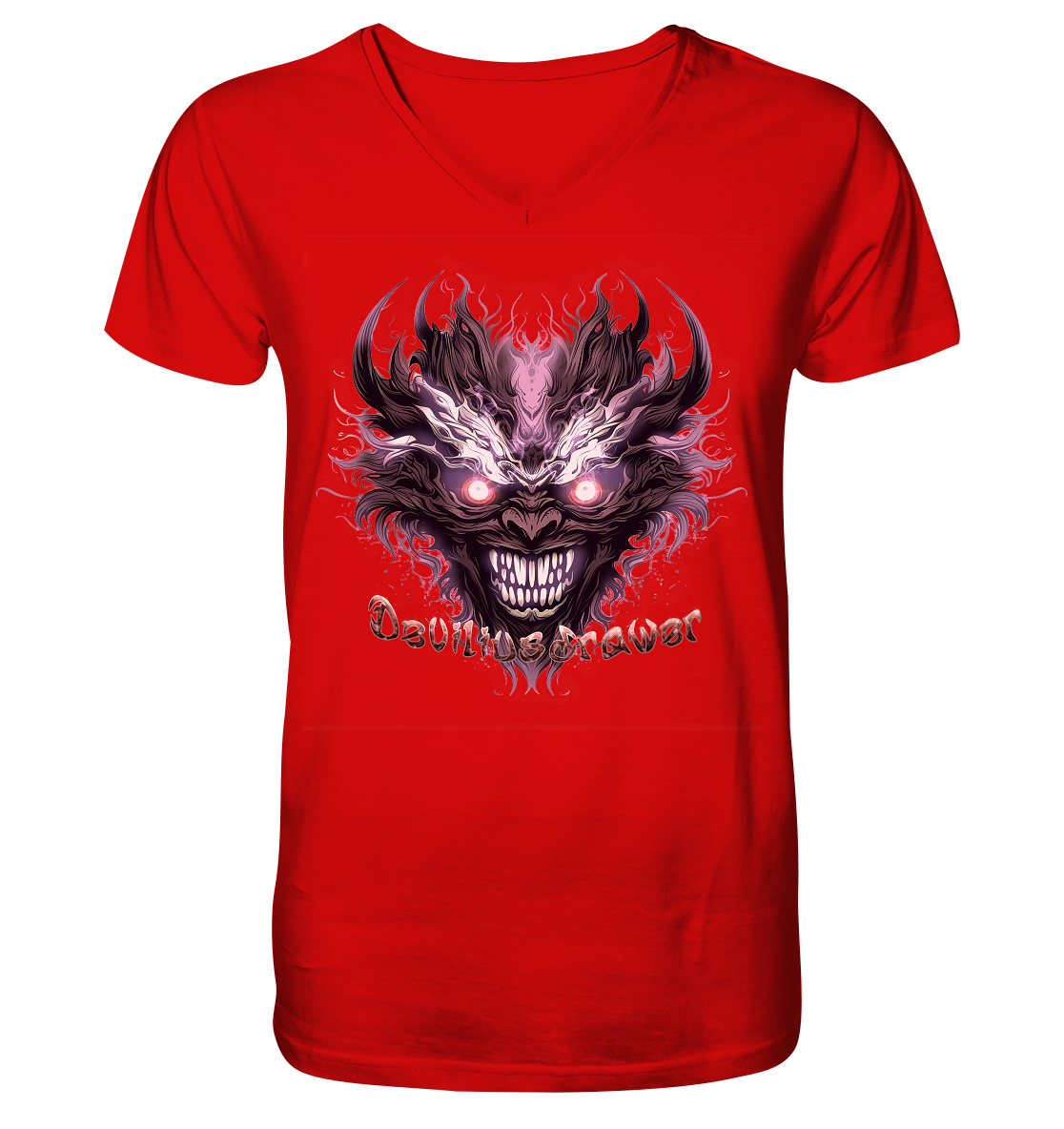Deviliusdrawer Crazy Mask - V-Neck Shirt