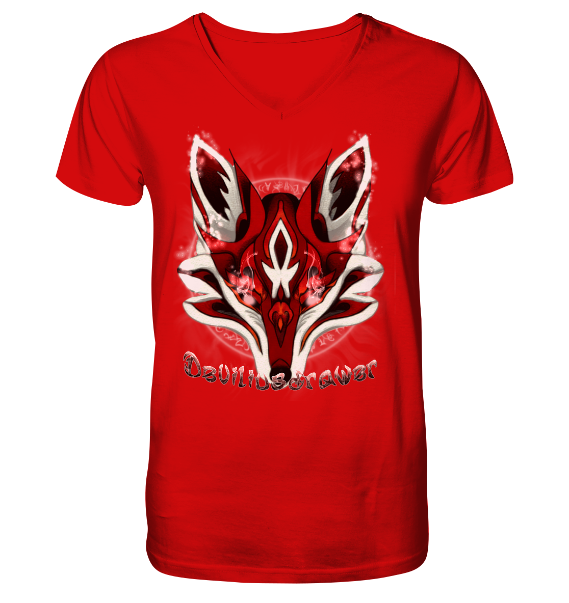 Deviliusdrawer Red Eyed Fox - V-Neck Shirt