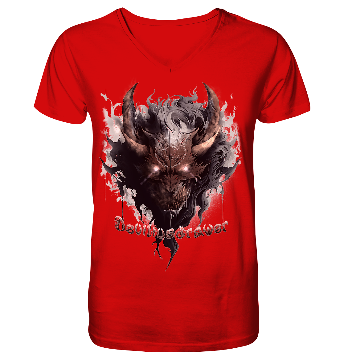 Deviliusdrawer Magic Redeyed Demon - V-Neck Shirt
