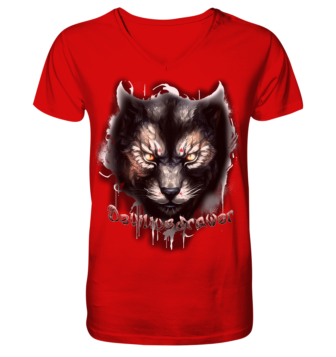 Deviliusdrawer Vampire Cat - V-Neck Shirt