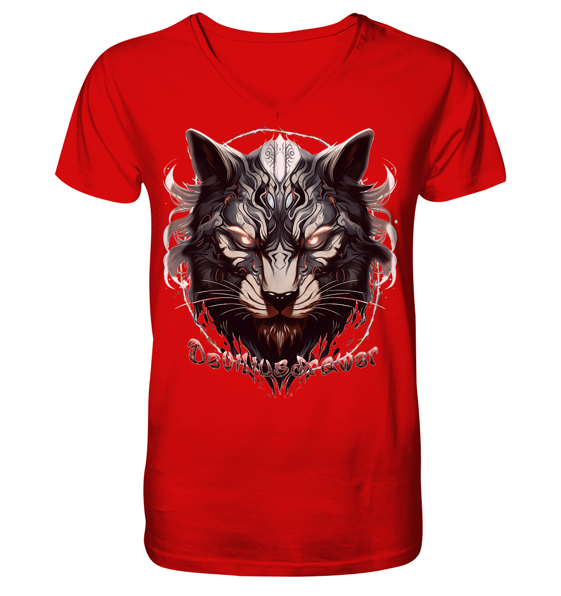 Deviliusdrawer Wolfcat - V-Neck Shirt