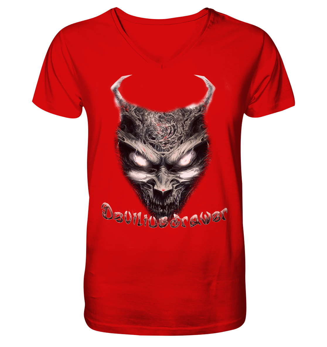 Deviliusdrawer Demonic Evil Zombie - V-Neck Shirt