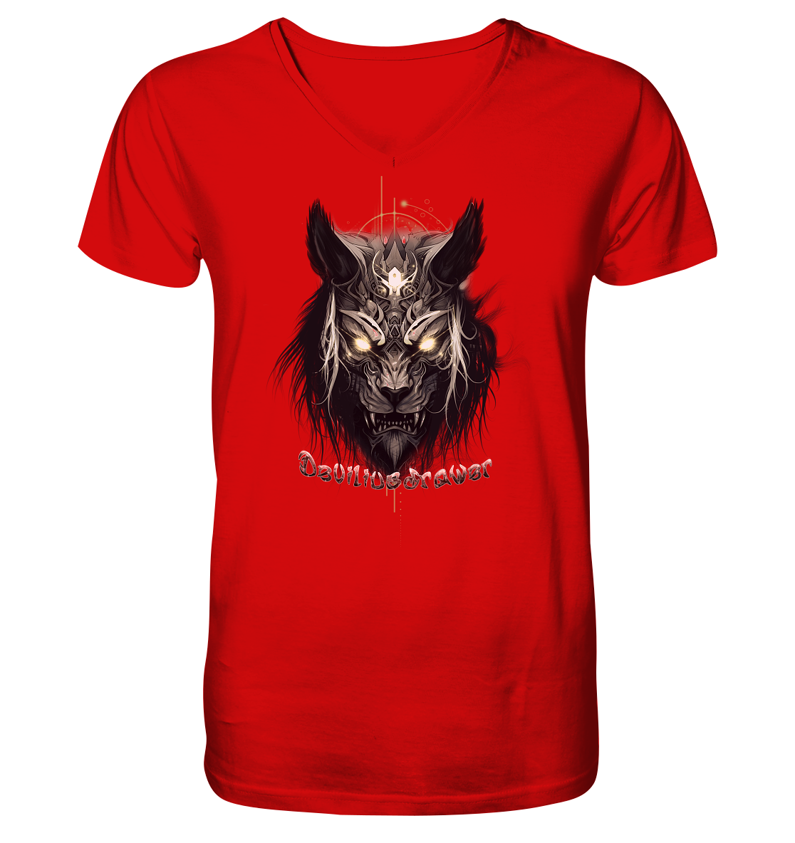 Deviliusdrawer Wolftiger - V-Neck Shirt