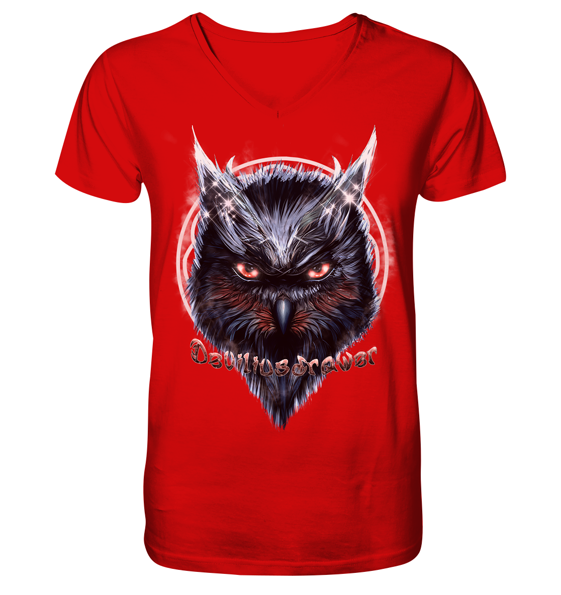 Deviliusdrawer Fire Owl - V-Neck Shirt