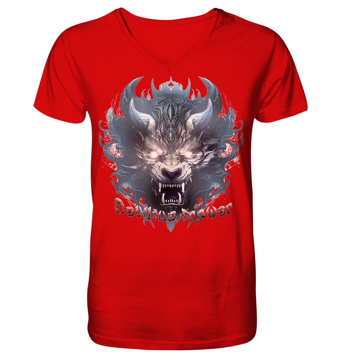 Deviliusdrawer Water Horn Tiger - V-Neck Shirt