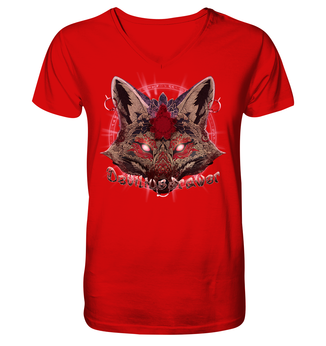 Deviliusdrawer Demon Kitsune - V-Neck Shirt
