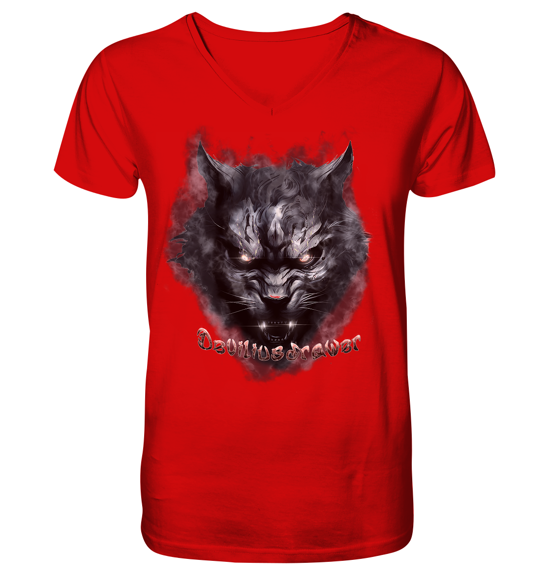 Deviliusdrawer Dark Beast Tiger  - V-Neck Shirt