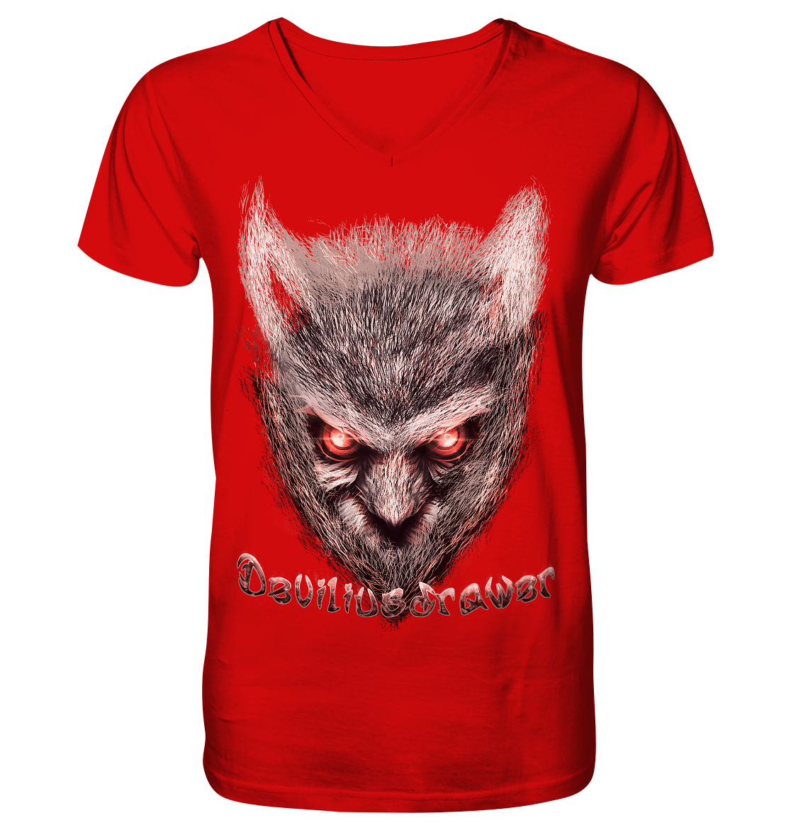 Deviliusdrawer Red Eyed Owl - V-Neck Shirt