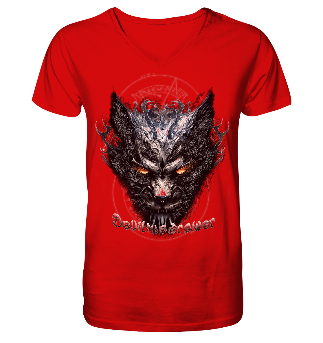 Deviliusdrawer Iron Cat - V-Neck Shirt