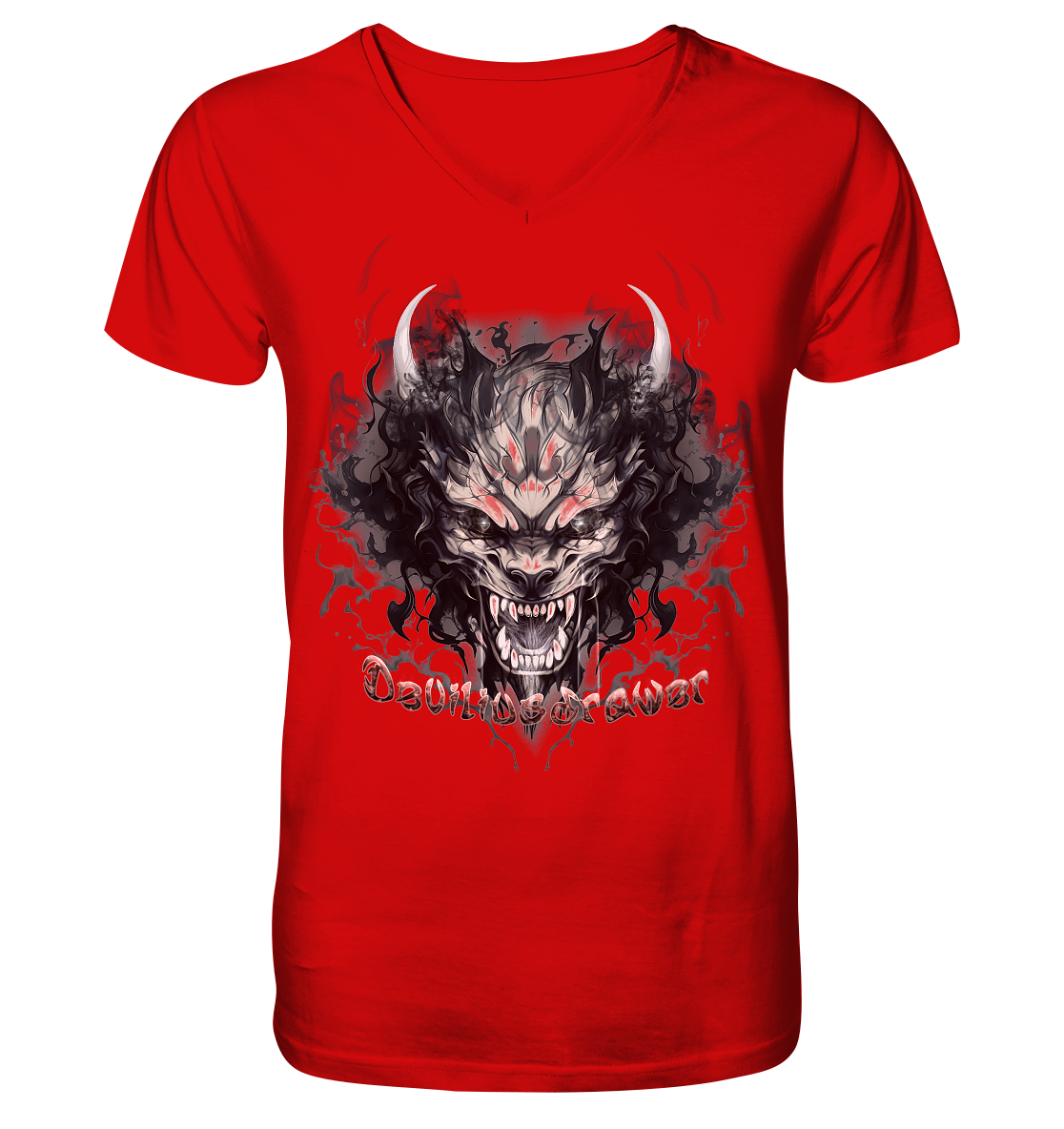 Deviliusdrawer Smoke Beast - V-Neck Shirt