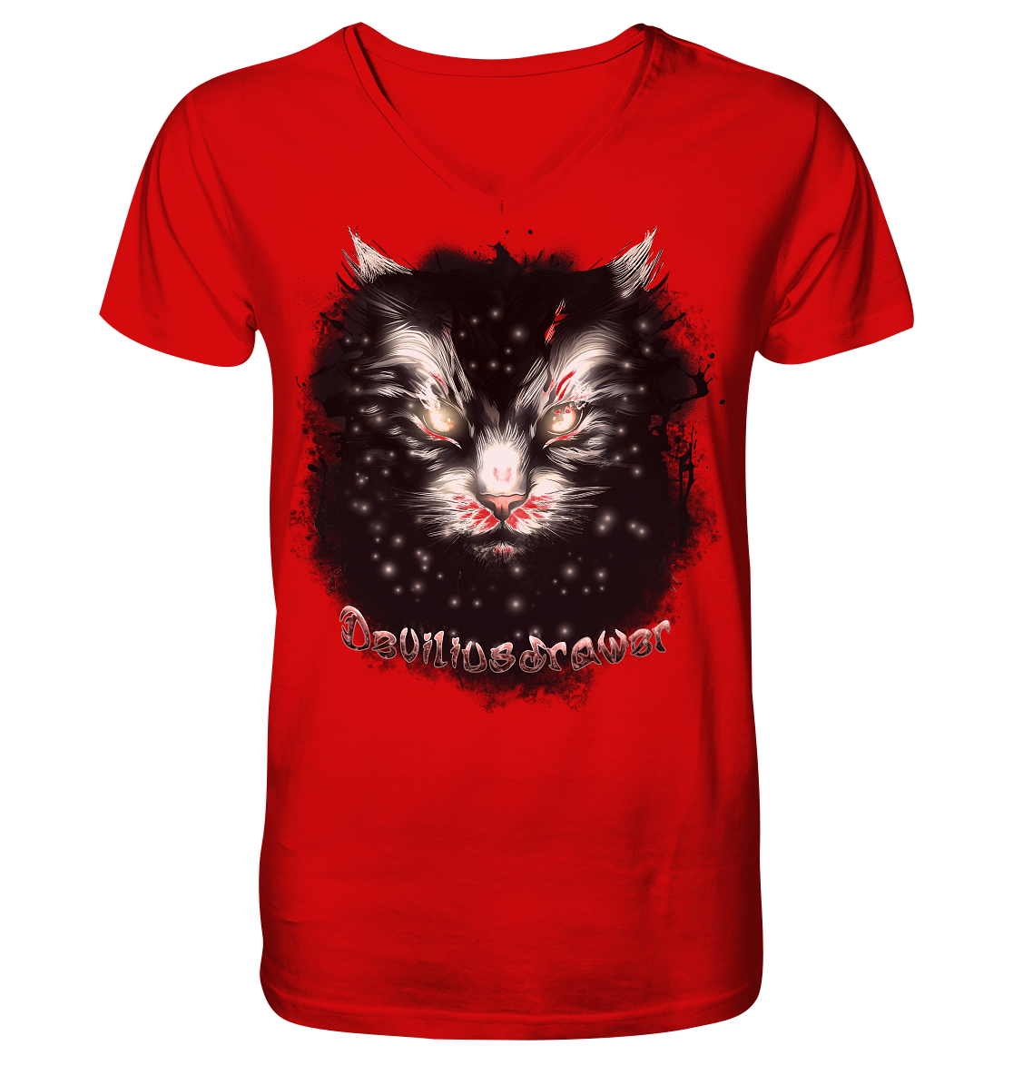 Deviliusdrawer Star Cat - V-Neck Shirt