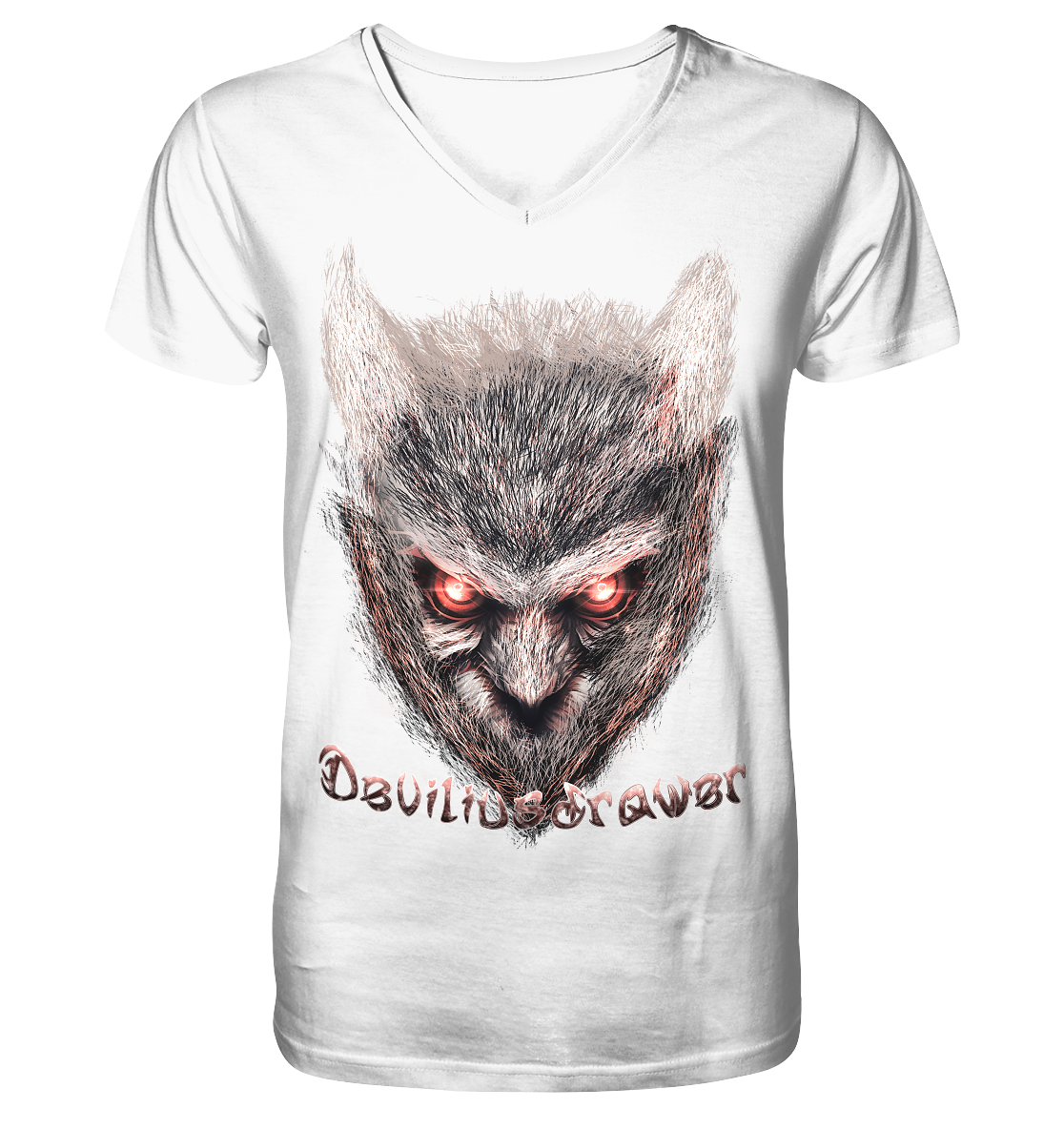 Deviliusdrawer Red Eyed Owl - V-Neck Shirt