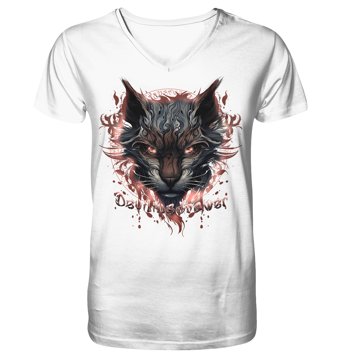 Deviliusdrawer Devil Cat - V-Neck Shirt