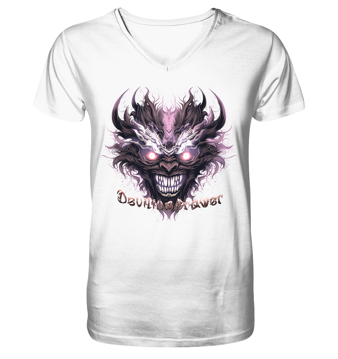 Deviliusdrawer Crazy Mask - V-Neck Shirt
