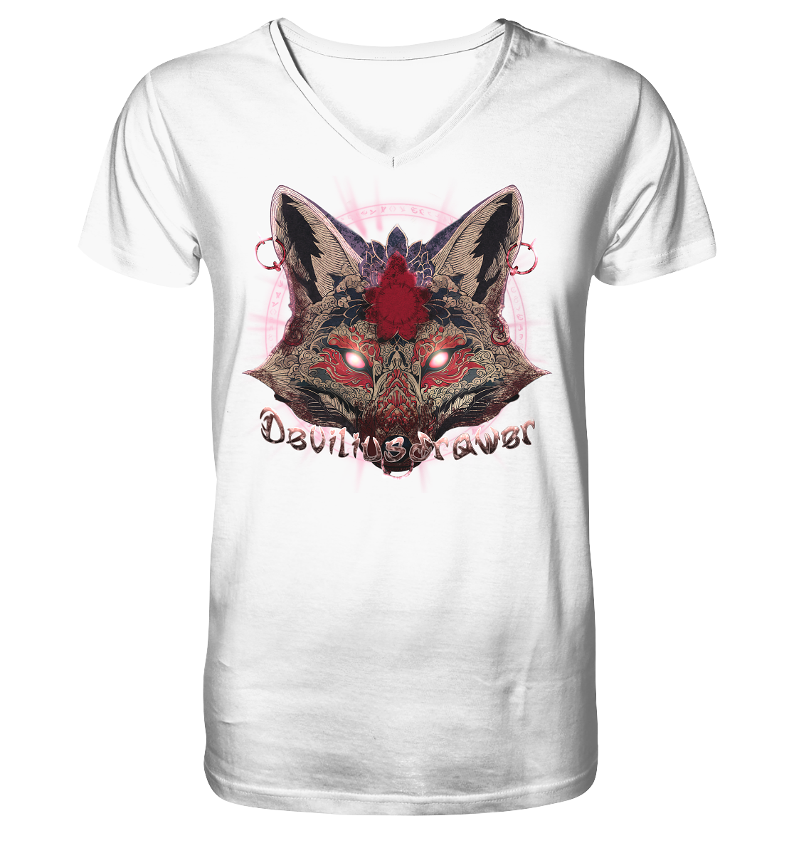Deviliusdrawer Demon Kitsune - V-Neck Shirt