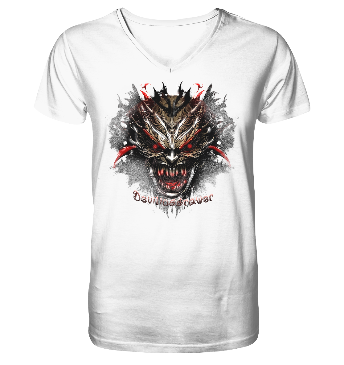 Deviliusdrawer Dark Redeyed Devil - V-Neck Shirt