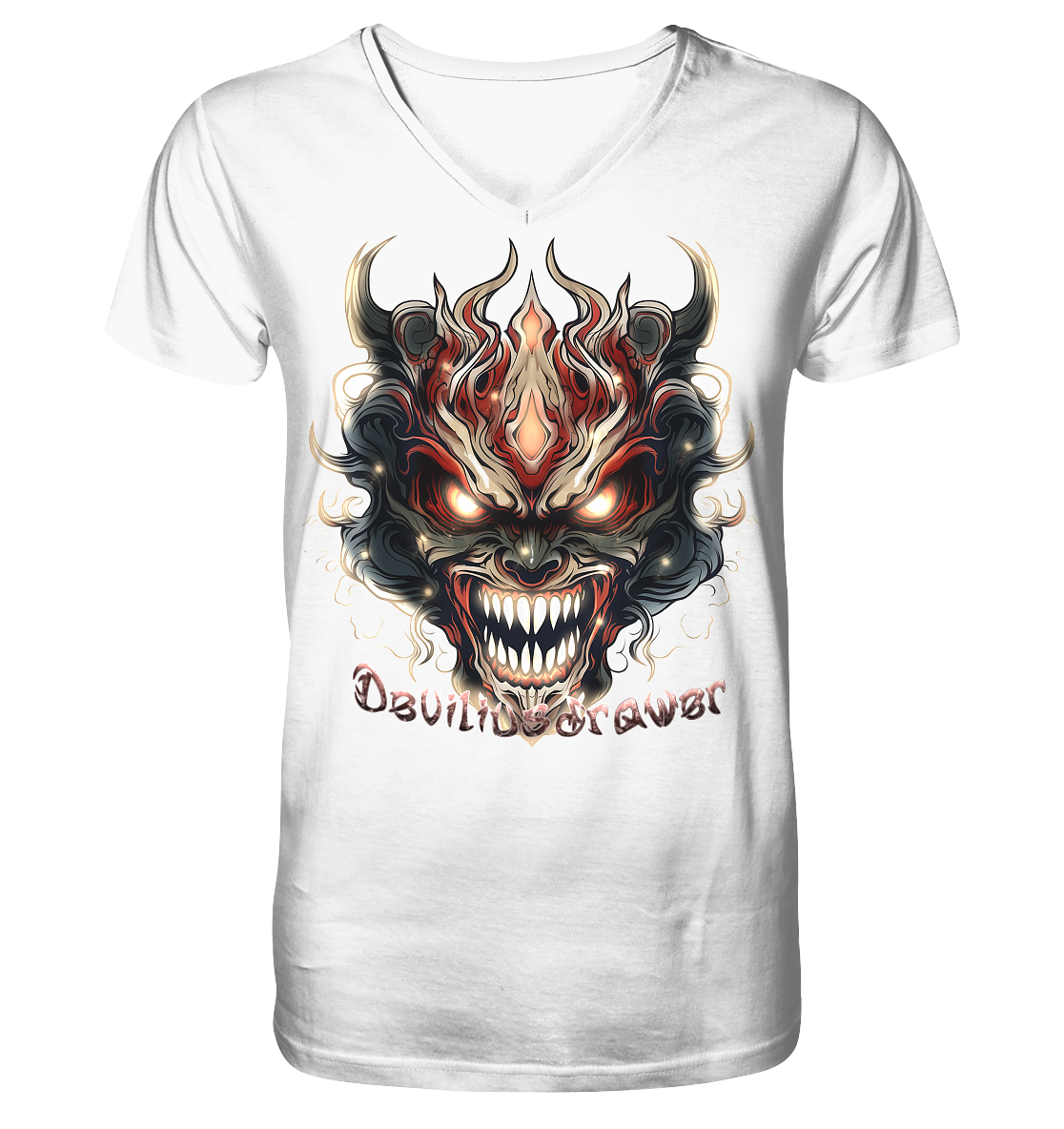 Deviliusdrawer Evil Vamp Mask - V-Neck Shirt