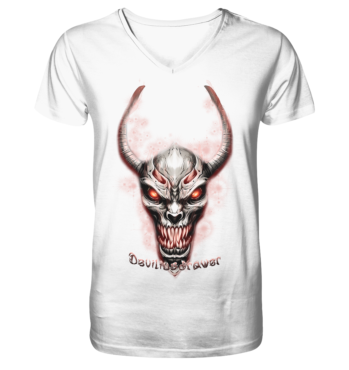 Deviliusdrawer Red Eyed Skeleton - V-Neck Shirt
