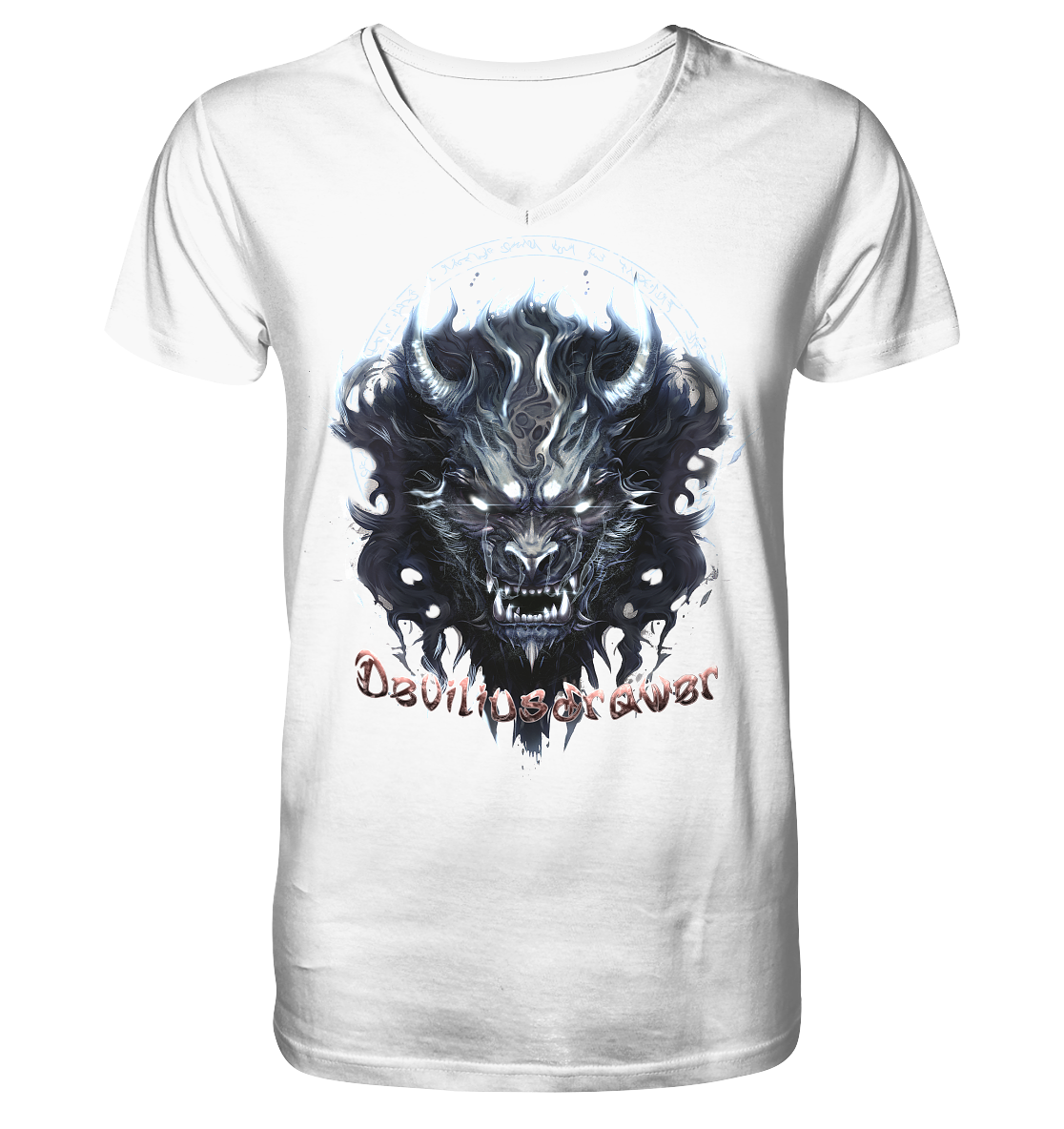Deviliusdrawer Dark Wolf Mask - V-Neck Shirt