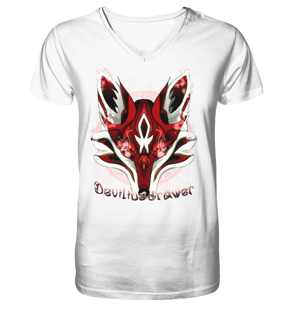 Deviliusdrawer Red Eyed Fox - V-Neck Shirt