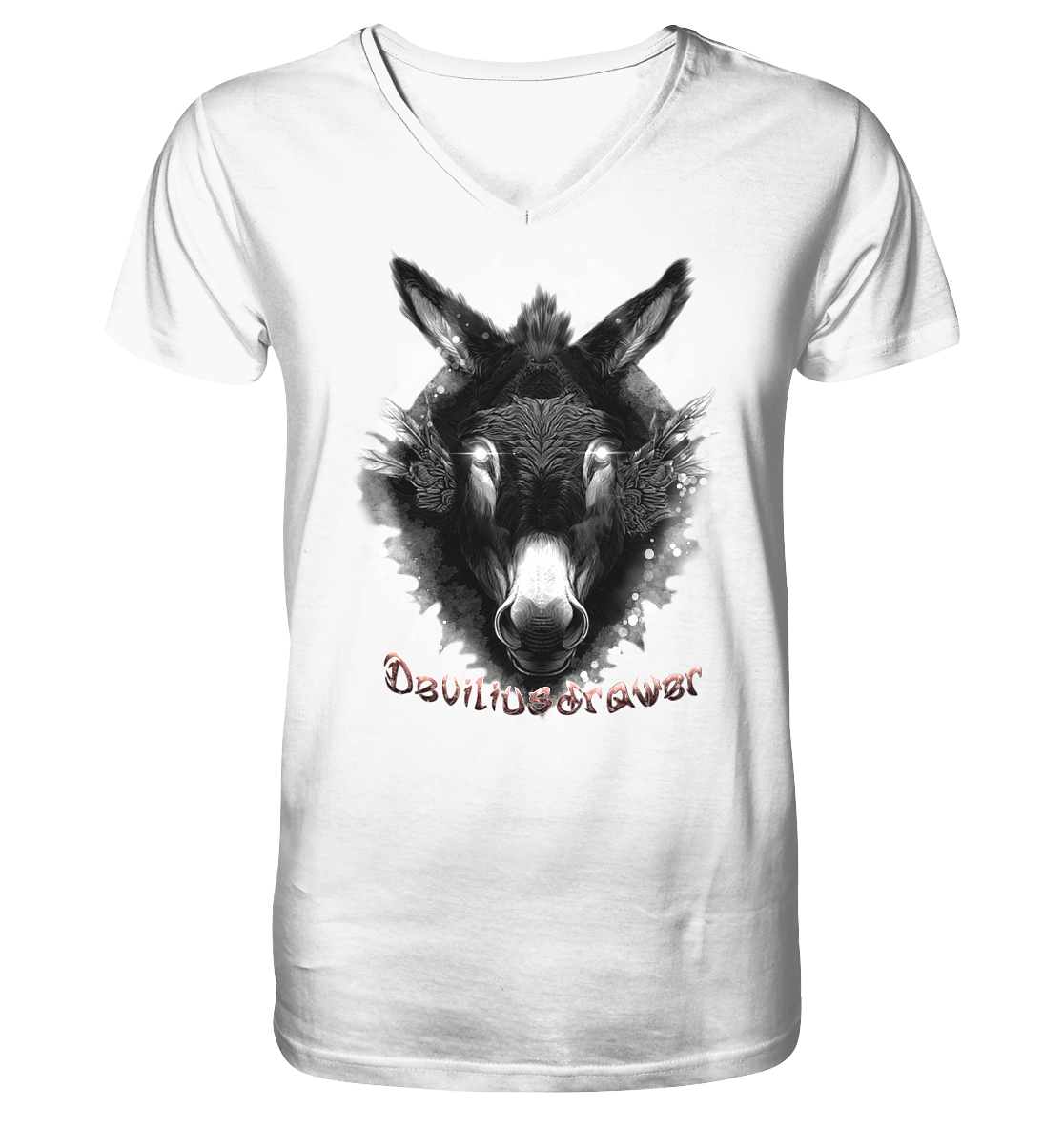 Deviliusdrawer Glowing Donkey - V-Neck Shirt
