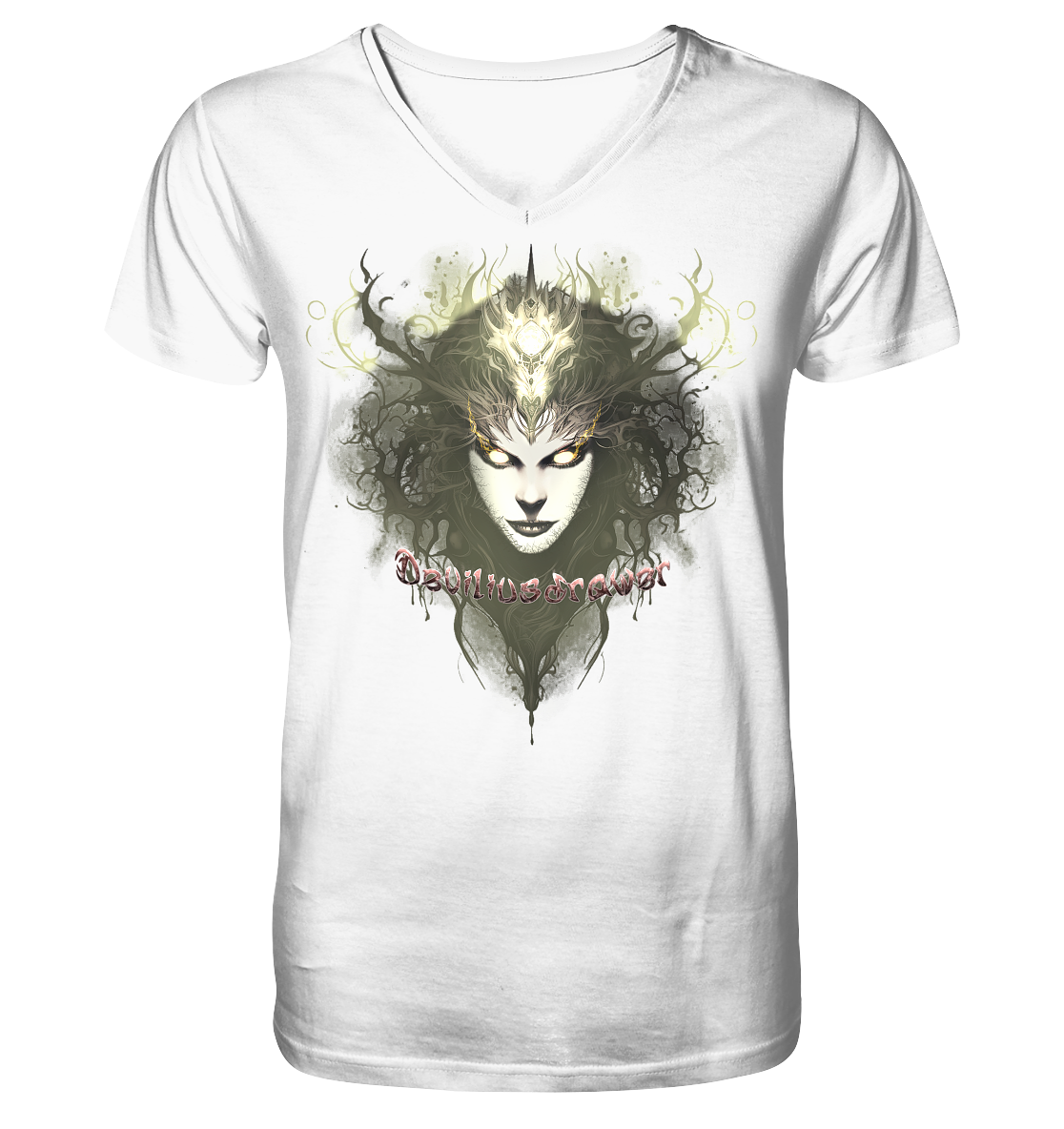 Deviliusdrawer Golden Demonica - V-Neck Shirt