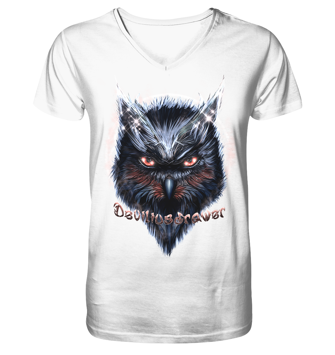 Deviliusdrawer Fire Owl - V-Neck Shirt