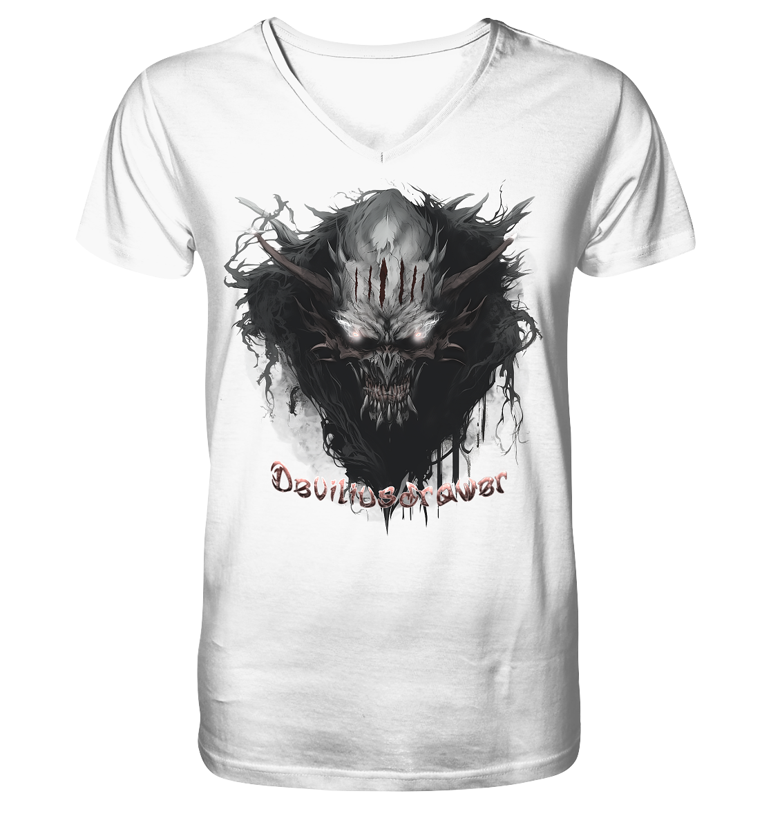 Deviliusdrawer Dark Smoke Demon - V-Neck Shirt