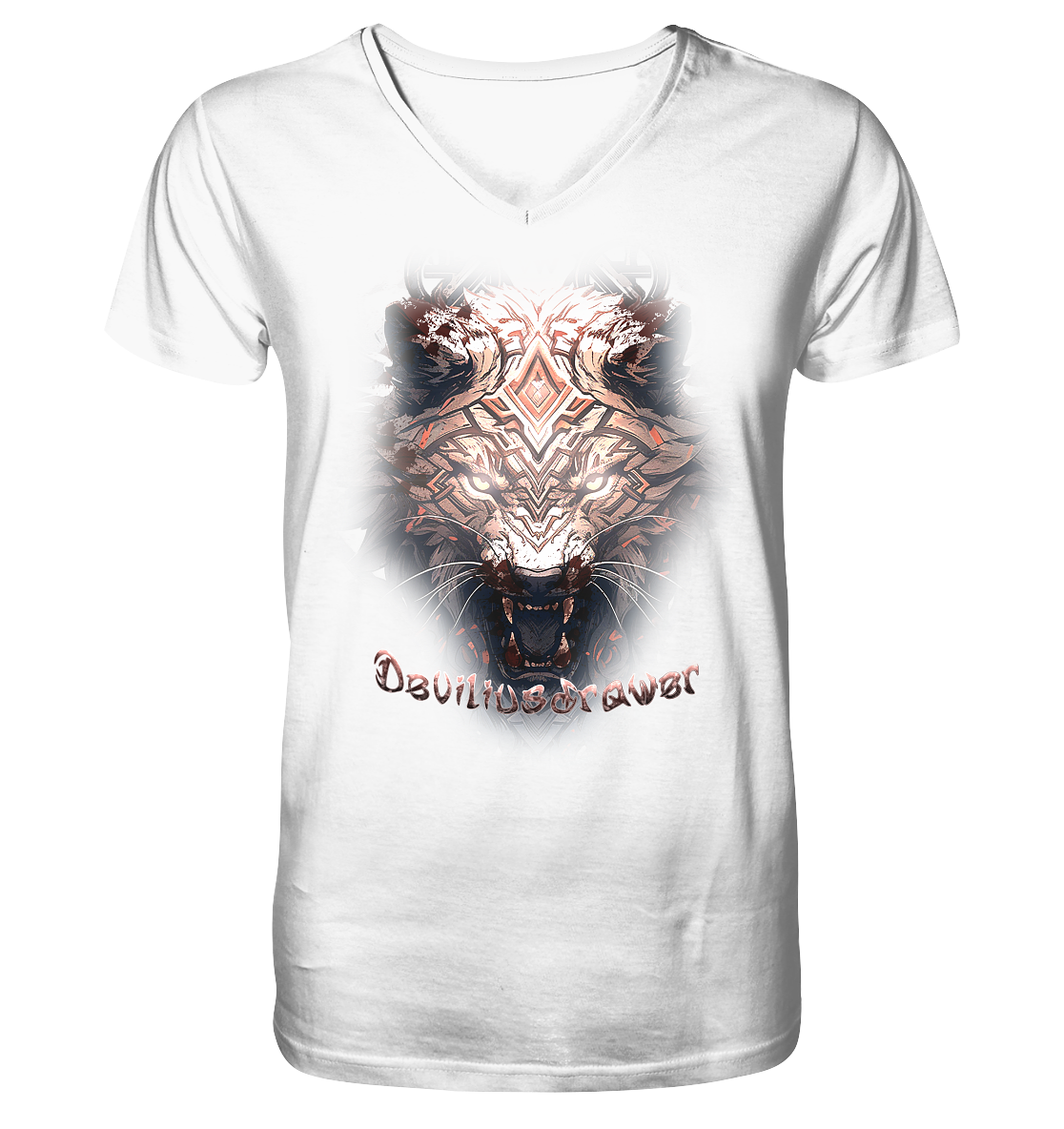 Deviliusdrawer Gold Metal Tiger - V-Neck Shirt